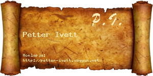 Petter Ivett névjegykártya